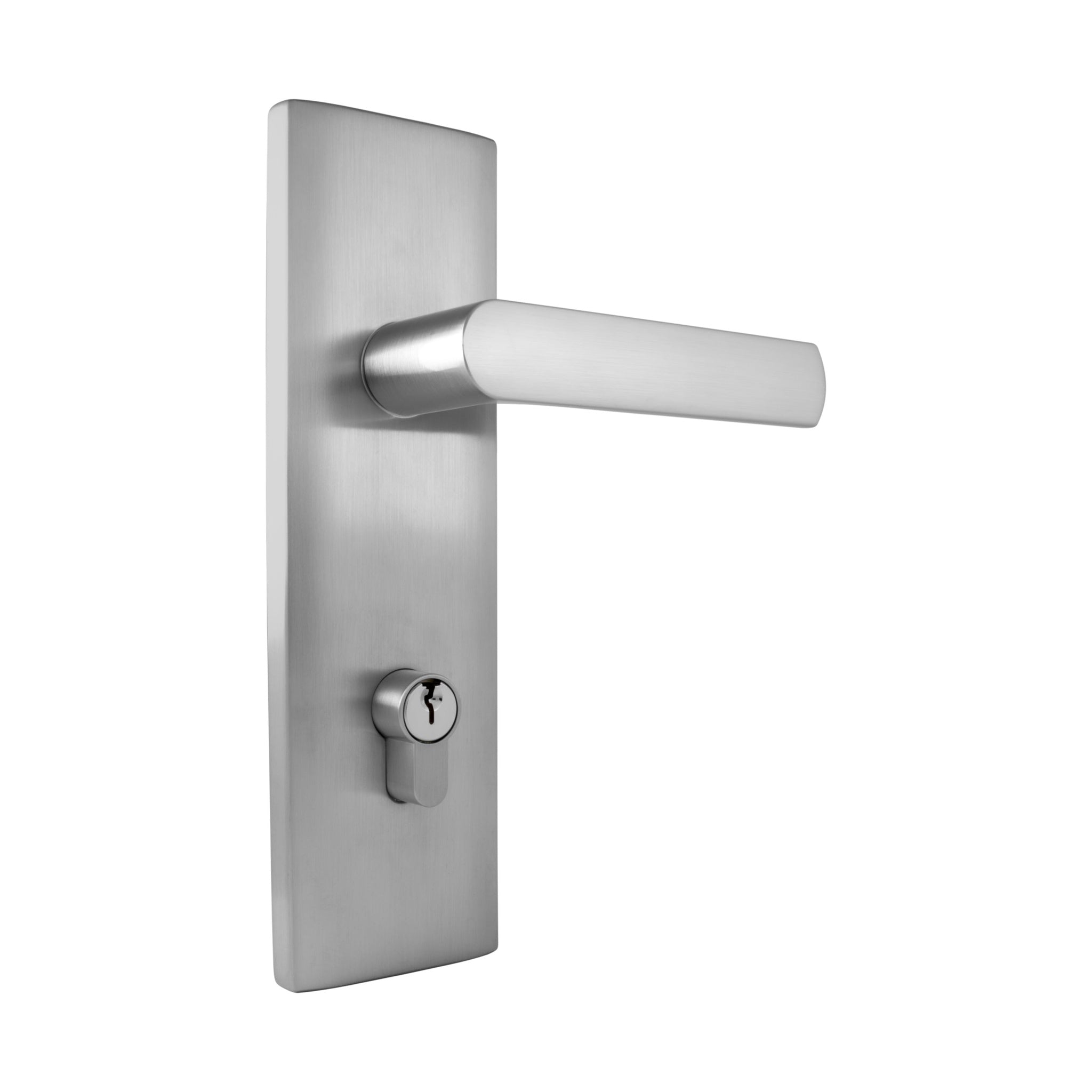 Gainsborough Satin Chrome Tradepro Bela Long Plate Entrance Lever Set