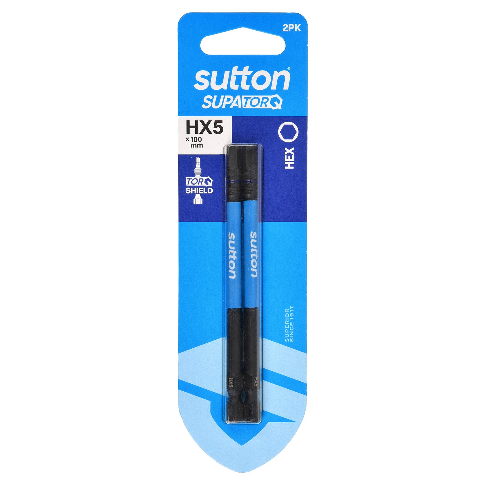Sutton Tools Screwdriver Bit Supatorq Hex HX5 100Mm 2Pk S206H02E05