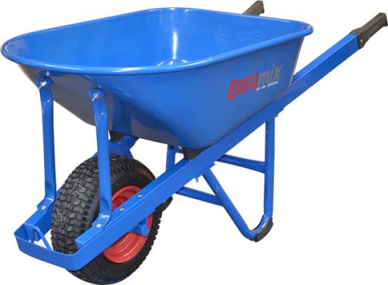 EasyMix Blue W / Barrow Hd Steel Tray Wide Pneumatic Wheel
