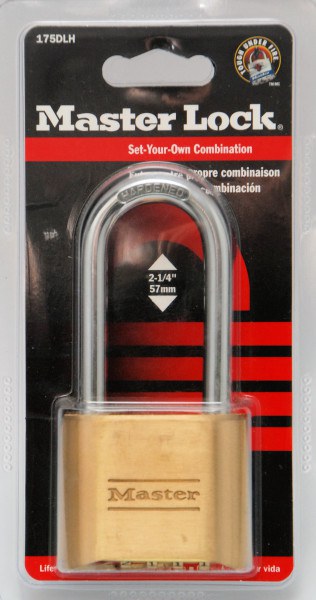 Master Lock Padlock Comb Br 51MM 57MM M/l 175DLHAU