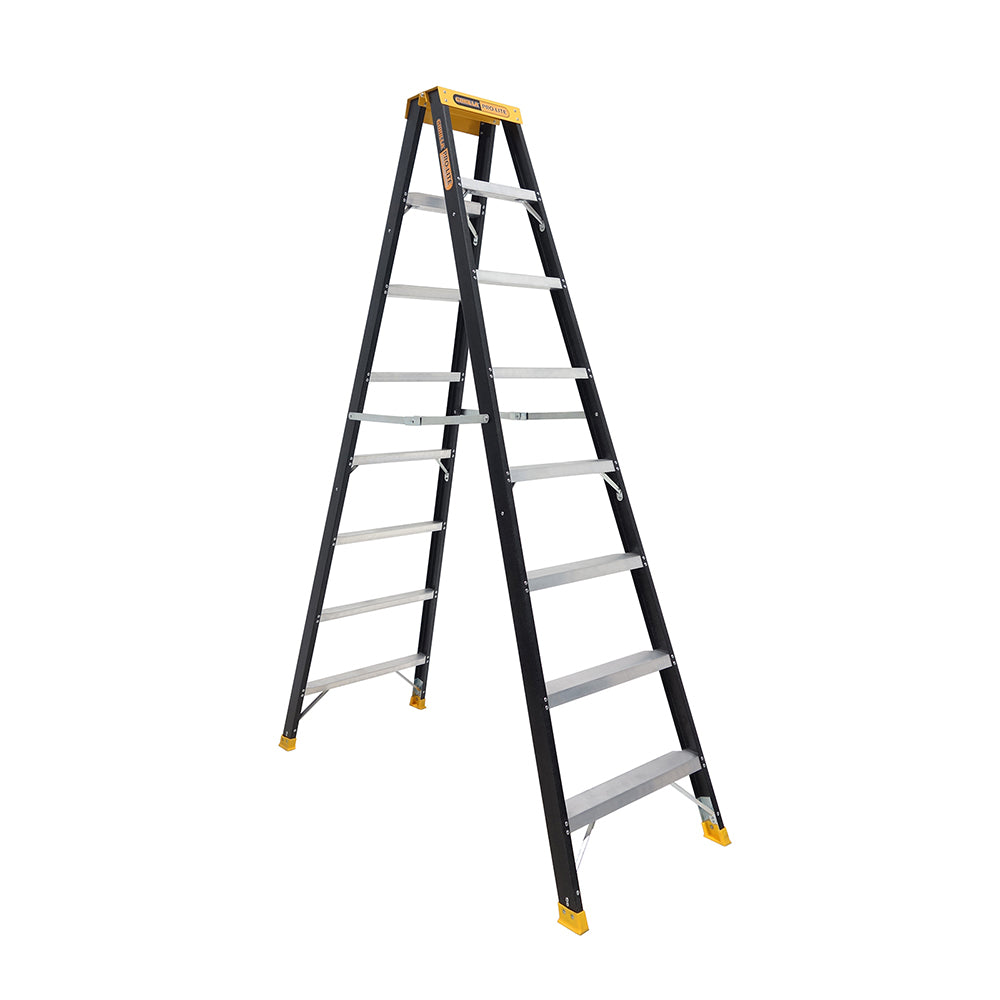 Gorilla FSM008-PRO Pro-Lite 8 Step Fibreglass Double Sided A-Frame Ladder (2.35M) 150kg Industrial