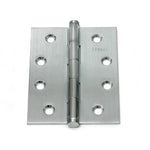 Lemaar Satin Chrome 100 X 75 X 2.5mm Fixed Pin Flat Tip Hinge