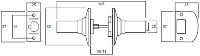 Lockwood Symmetry Matt Black Entrance Set Lever 3 DP 7550MBKDP