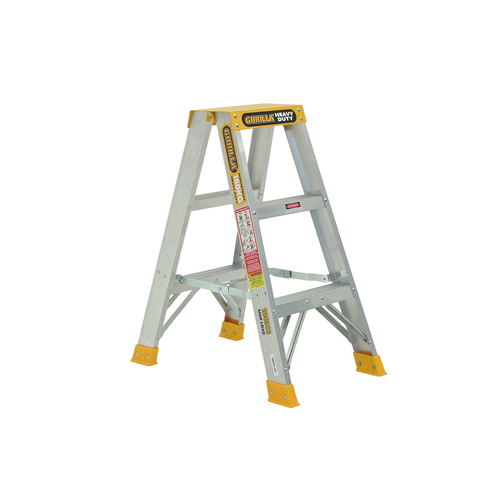 Gorilla SM003-HD Heavy Duty Double Sided Aluminium Ladder 0.9M (3ft) 180kg Industrial