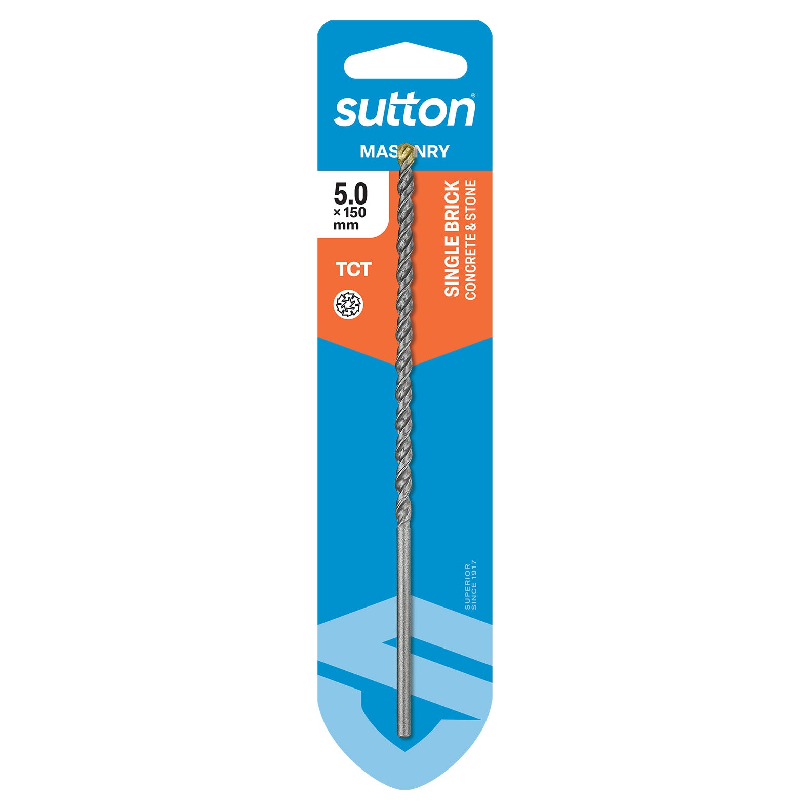Sutton Tools Drill Masonry Tct Sgl Brick Carded 5.0Mm X 150Mm D6010500