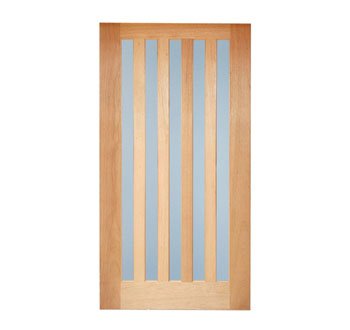 Excel Pacific 5LVF Meranti Vertical Frosted External Door 2340 x 1200 x 40 AC5LVFMVFED2340120040