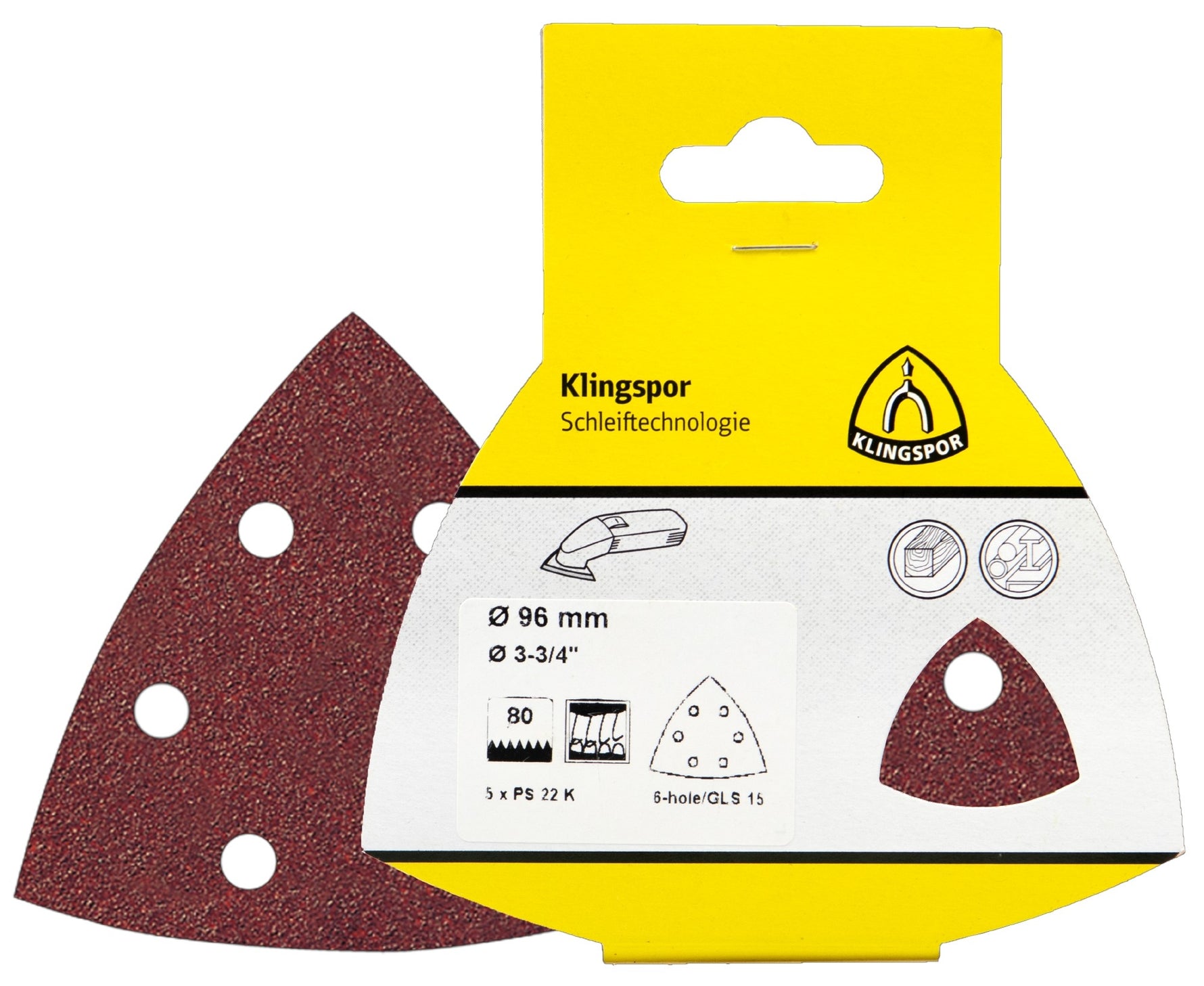 Klingspor 241659 96mm Ps 22 K aluminium oxide wood/metal sanding disc with holes 120 grit pack of 5