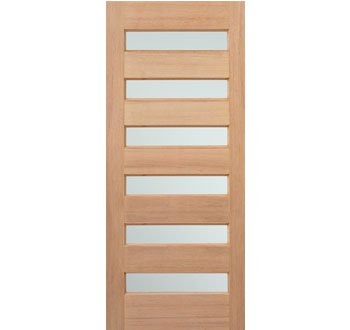 Excel Pacific 6LF Meranti Frosted External Door 2040 x 820 x 40 AC6LFMFED204082040