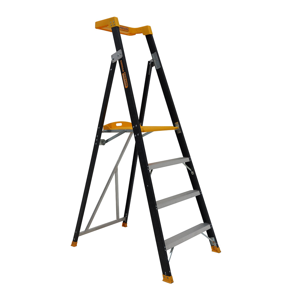 Gorilla FPL004-PRO Pro-Lite 4 Step Fibreglass Platform Ladder (1.14M) 150kg Industrial