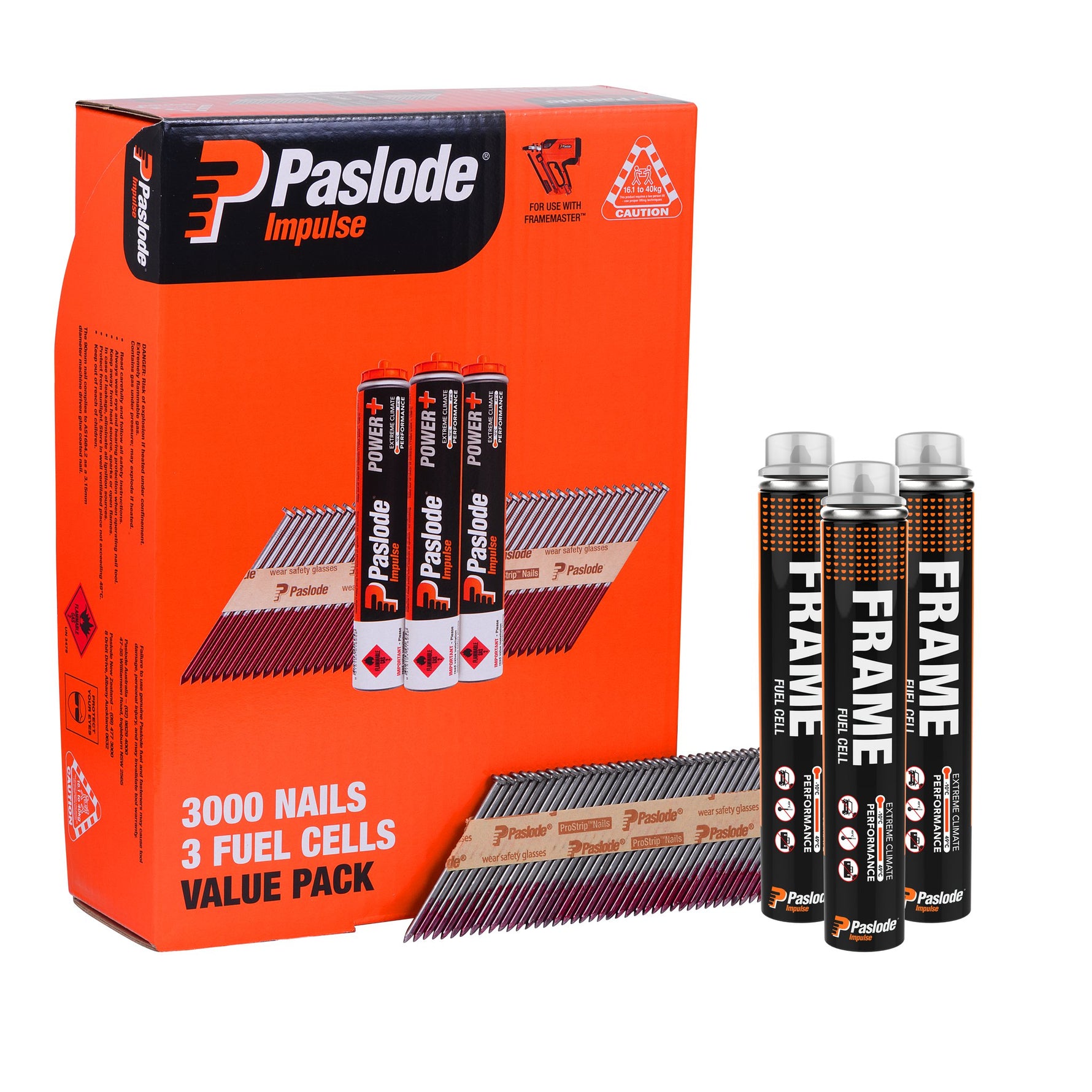 Paslode 82 x 3.15mm Bright Impulse D Head Nail With Fuel - 3000 Pack B20548V