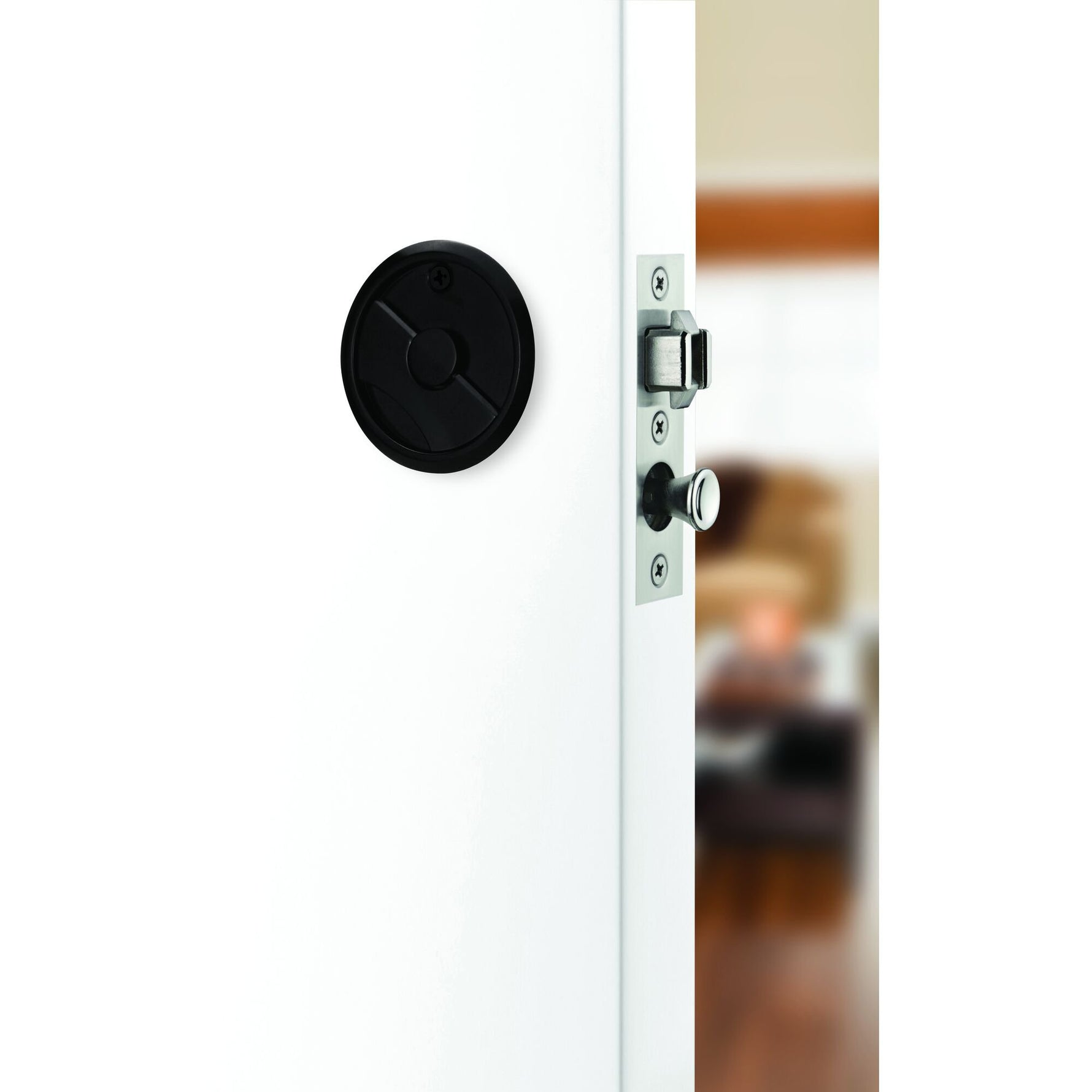 Lockwood Symmetry Round Cavity Sliding Door Matt Black Entrance Set DP 7444MBKDP