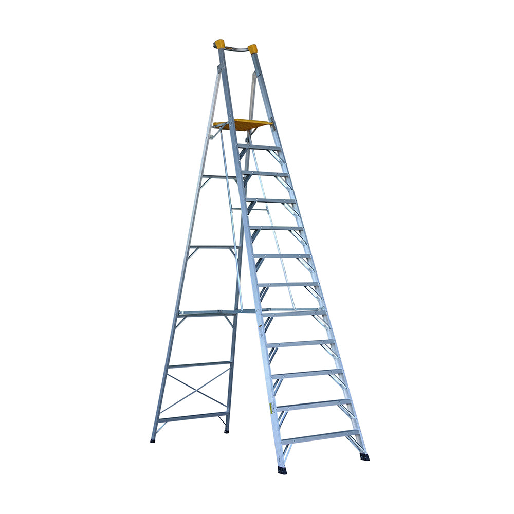 Gorilla PL012-HD Heavy Duty Platform Aluminium Ladder 3.6M (12ft) 180kg Industrial