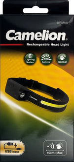 CAMELION Rechargeable Head Light-High Bright Cob Light-black head band CART218