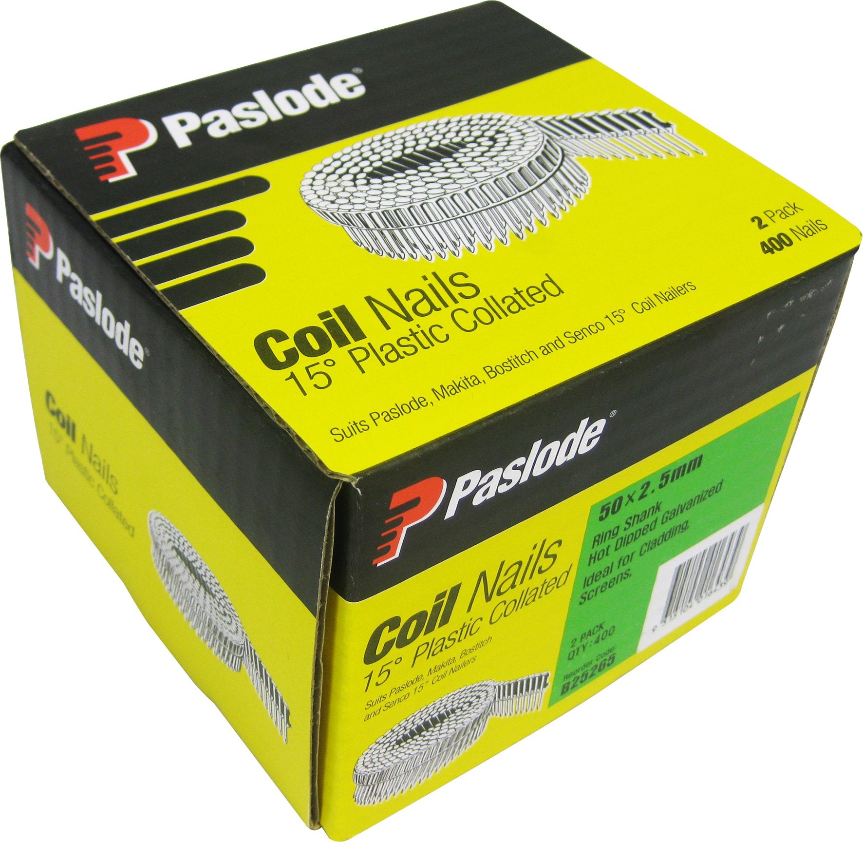 Paslode Pas coil 50 X 2.5 Ring Hdg - 2 Pack