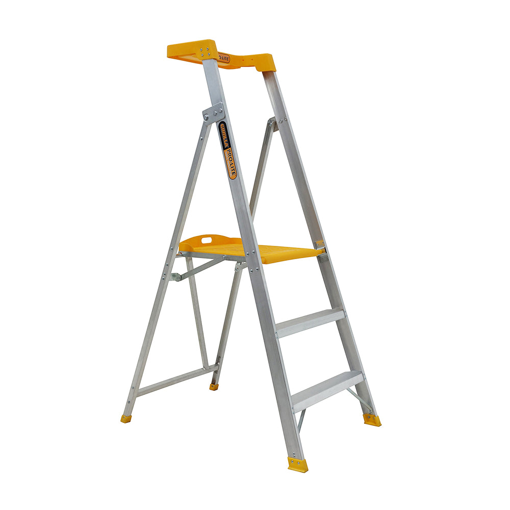 Gorilla PL003-PRO Pro-Lite 3 Step Platform Aluminium Ladder (0.85M) 150Kg Industrial