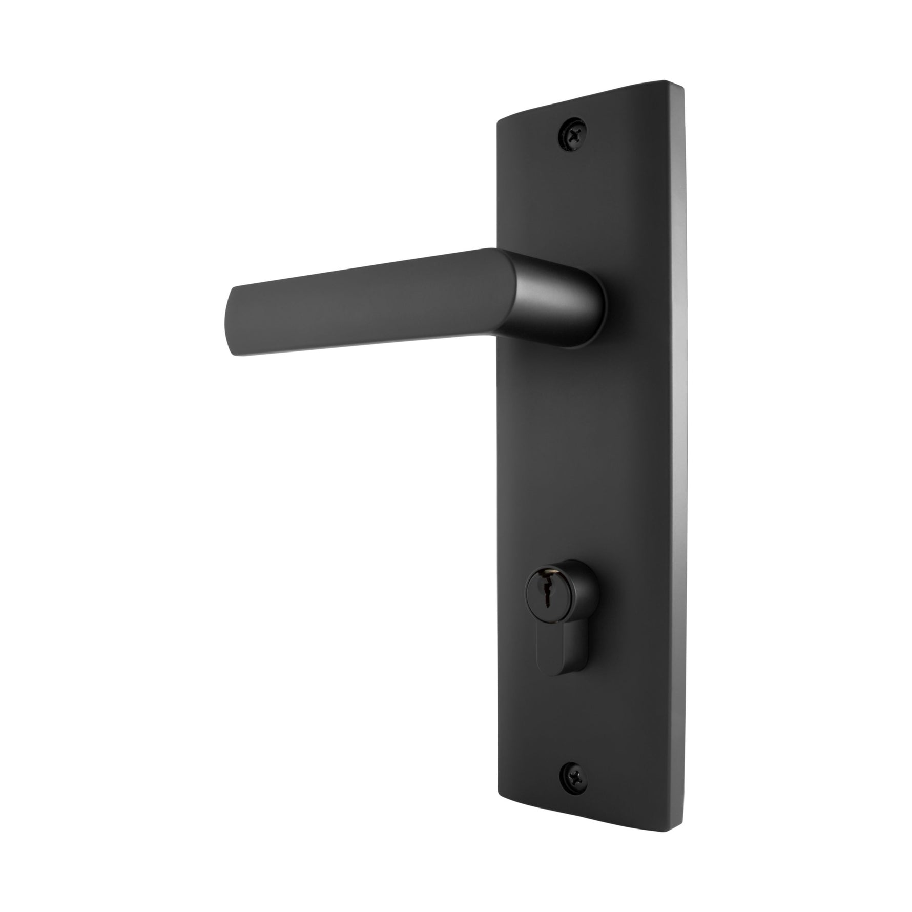 Gainsborough Matte Black Tradepro Bela Long Plate Entrance Lever Set