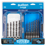 Sutton Tools Drill Hex Shank Hss-Tialn Supabit Plus Set 2-10Mm 21Pc D221S21A