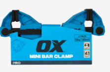Ox Pro Mini Bar Clamp 50kg 4pk - 150mm OX-P204004