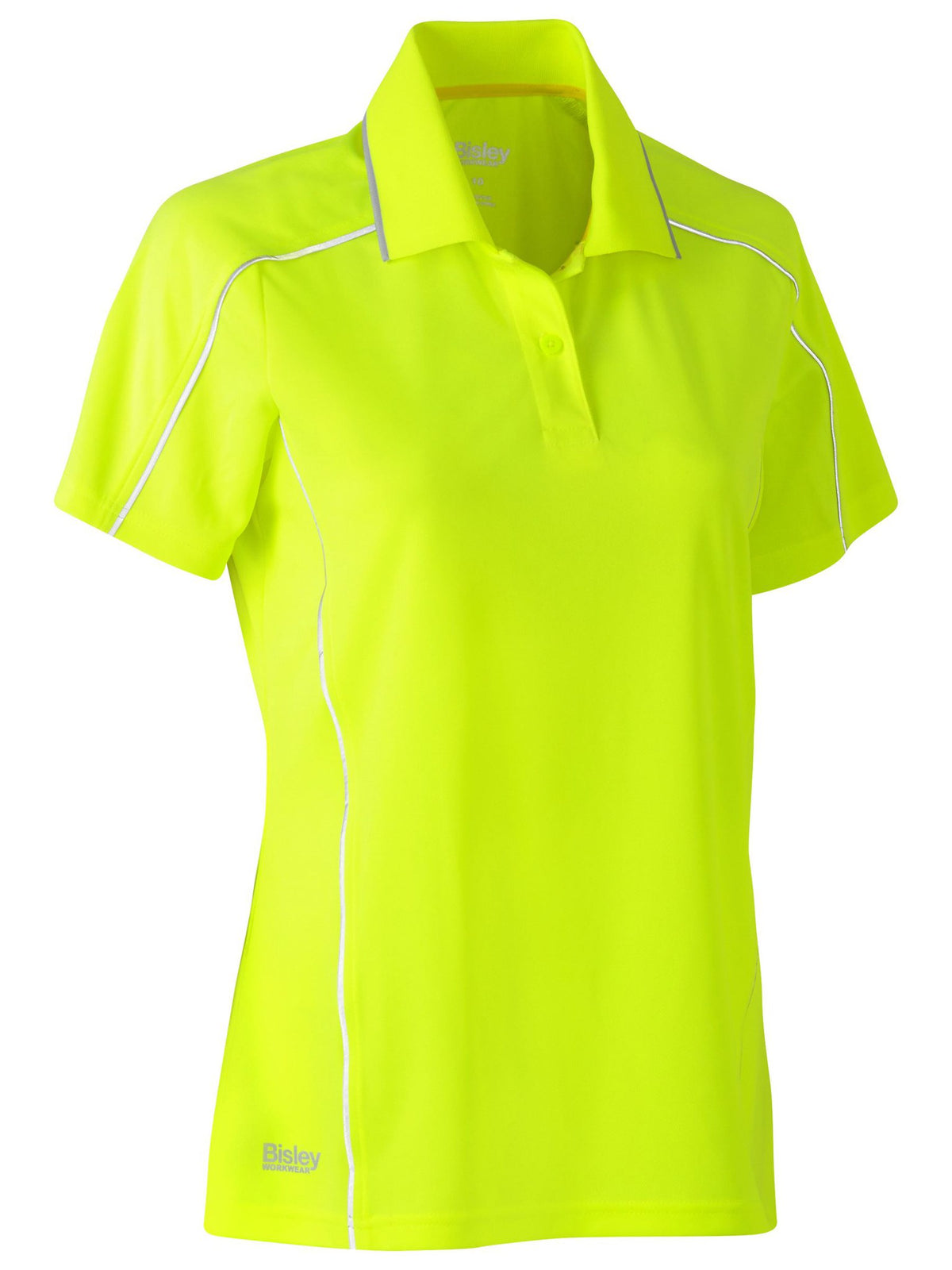 Bisley Workwear BKL1425 Women's Yellow 24 Cool Mesh Polo With Reflective Piping BKL1425_BF5124