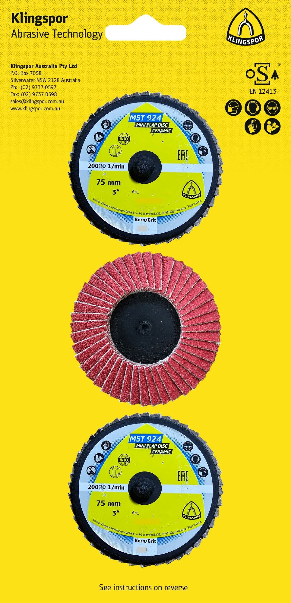 Klingspor 671316 MST 924 mini abrasive flap disc 50mm mixed grains