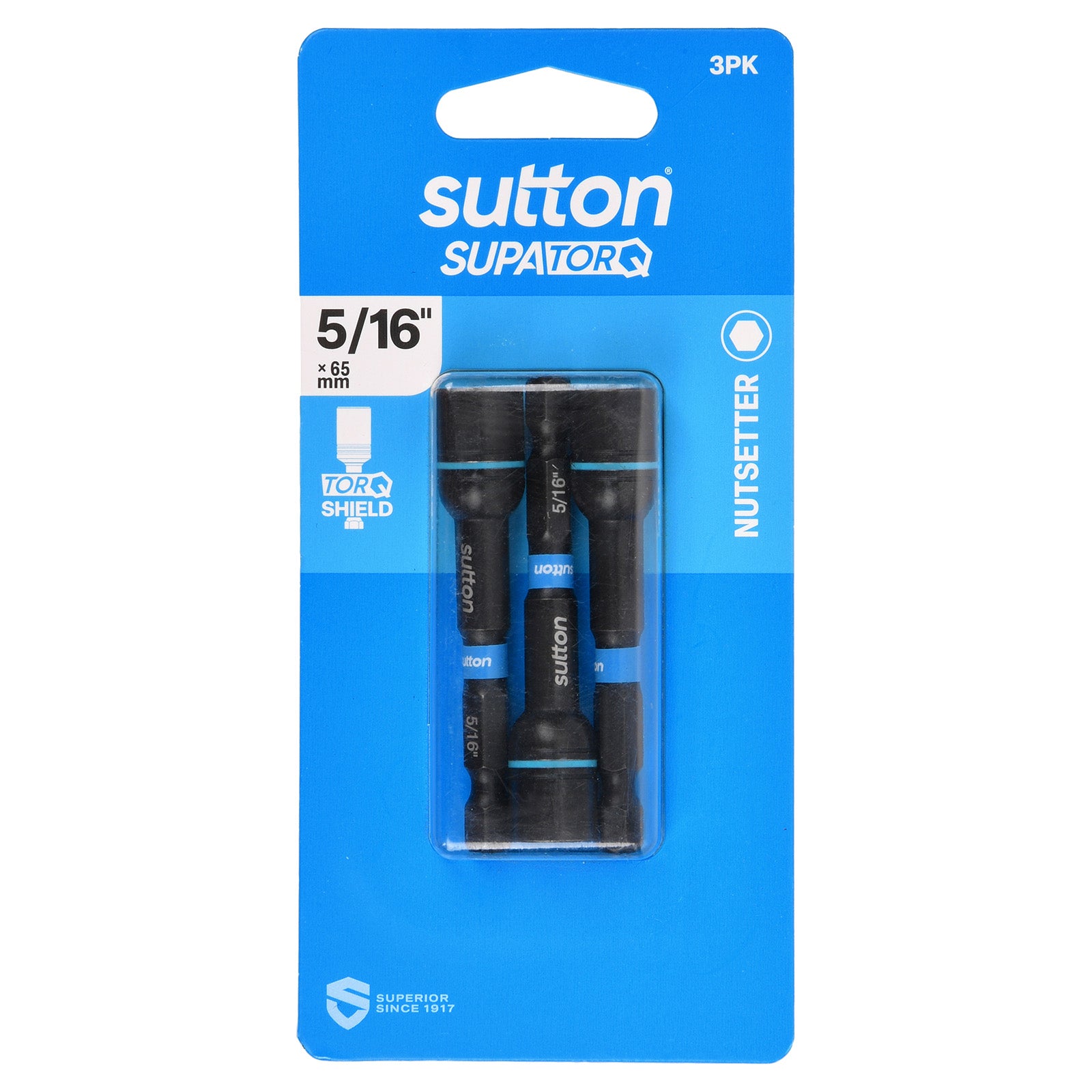 Sutton Tools Nutsetter Bit Supatorq Magnetic 5/16In 65Mm 3Pk S230H03CB