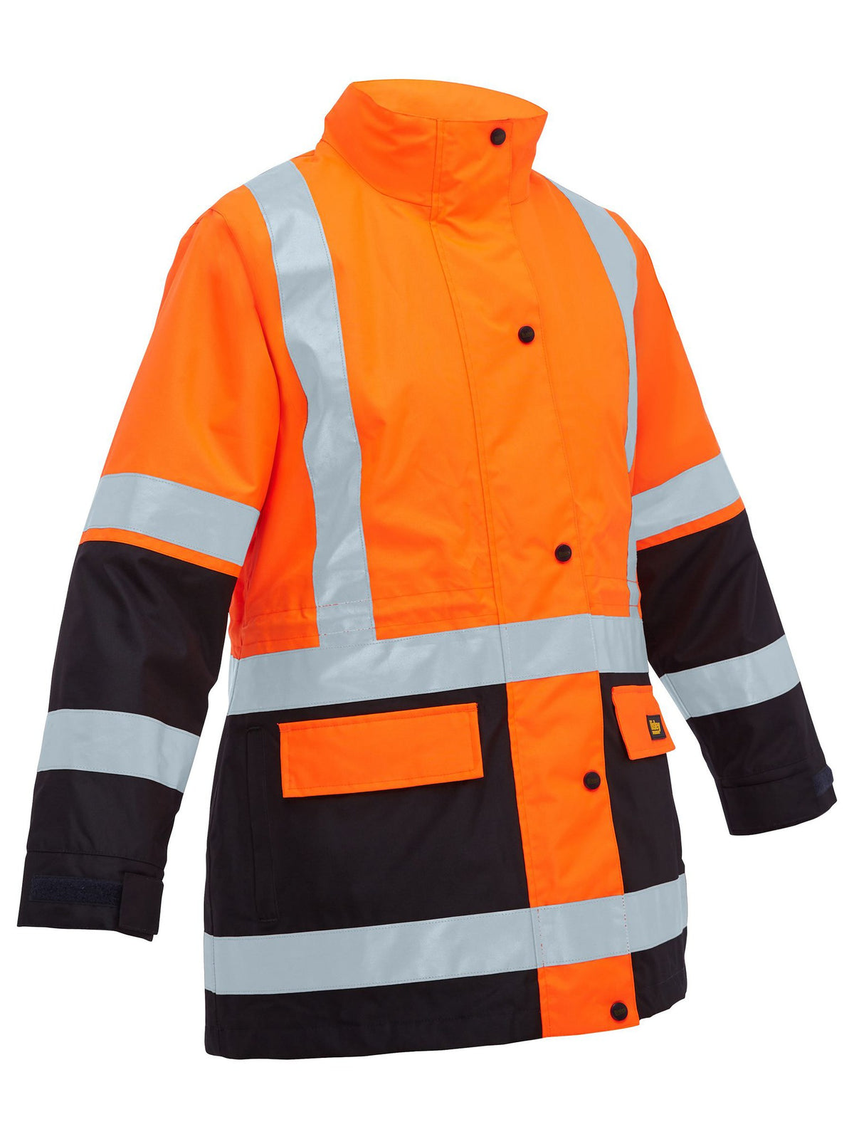 Bisley Workwear BKL6975 Women's Orange/Navy 6 Taped Hi Vis 5 In 1 Rain Jacket BKL6975_TT056