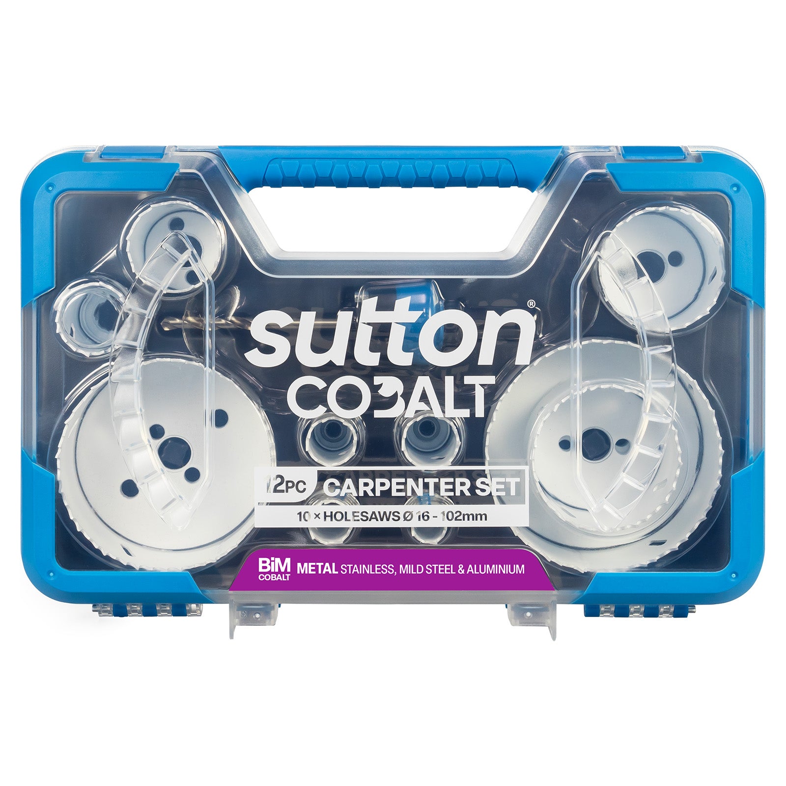 Sutton Tools Holesaw Bi-Metal Cobalt Carpenter Set 16-102Mm 12Pc H125SC12A