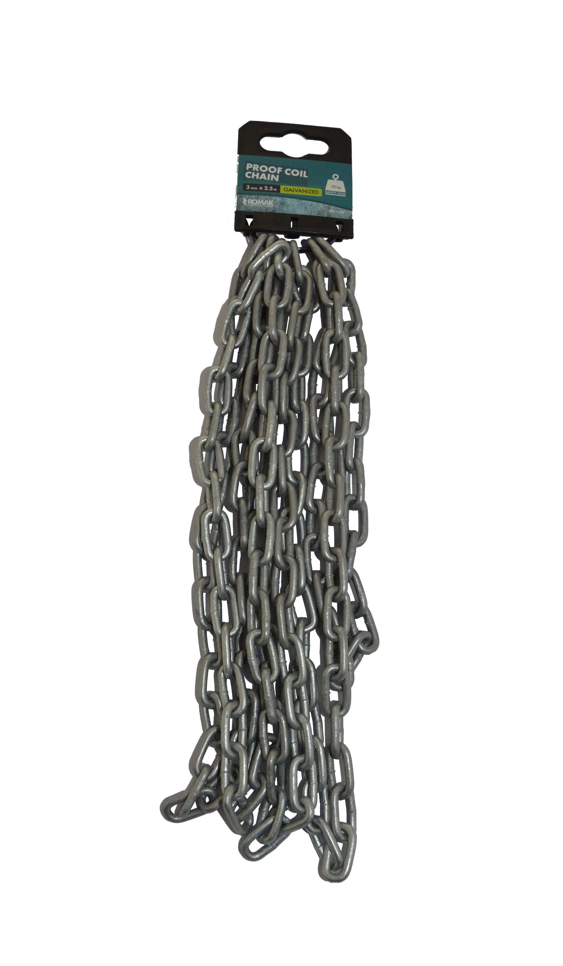 Romak Hot Dip Galvanized Chain 3Mm X 2.5M 885110H
