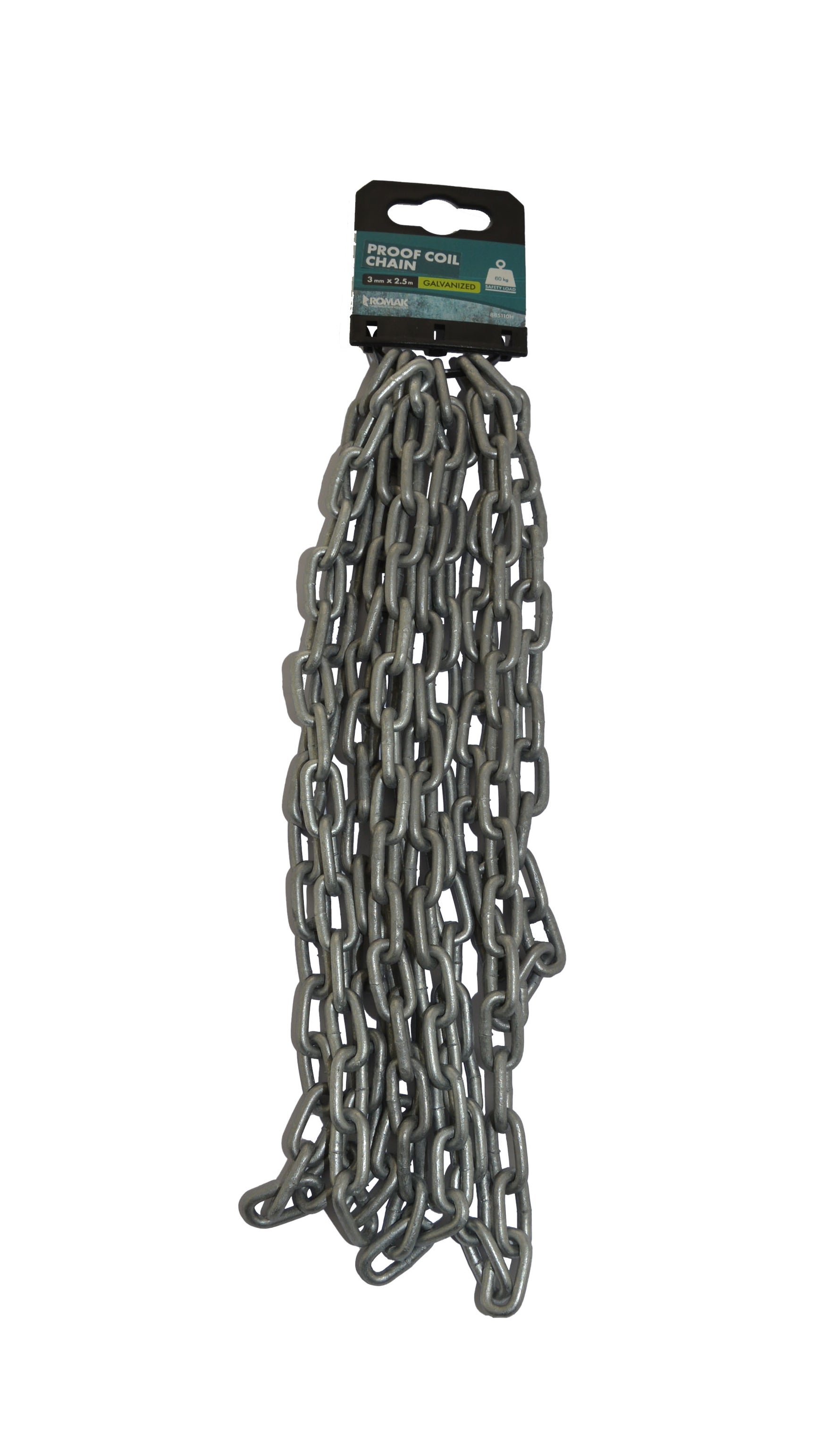 Romak Hot Dip Galvanized Chain 3Mm X 2.5M 885110H