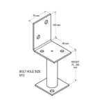 Vuetrade Post Support - 75mm - Half Stirrup VHSPS75