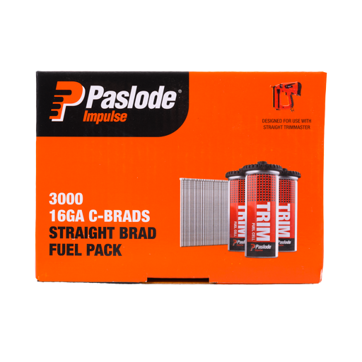 Paslode 38mm C Brad Nails & 3 Fuel Cells - 3000 Pack B20627