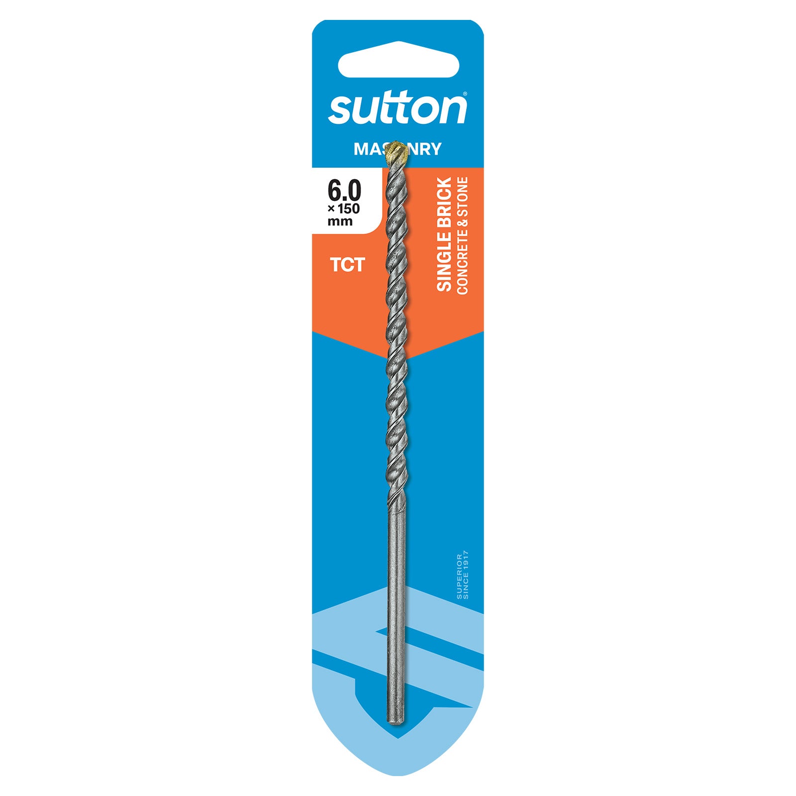 Sutton Tools Drill Masonry Tct Sgl Brick Carded 6.0Mm X 150Mm D6010600