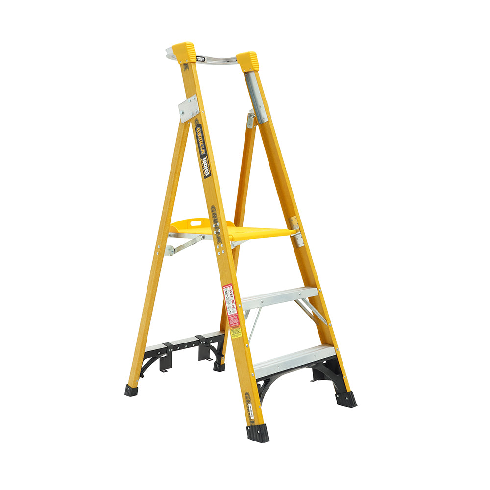 Gorilla FPL003-HD Heavy Duty Platform Fibreglass Ladder 0.9M (3ft) 180kg Industrial