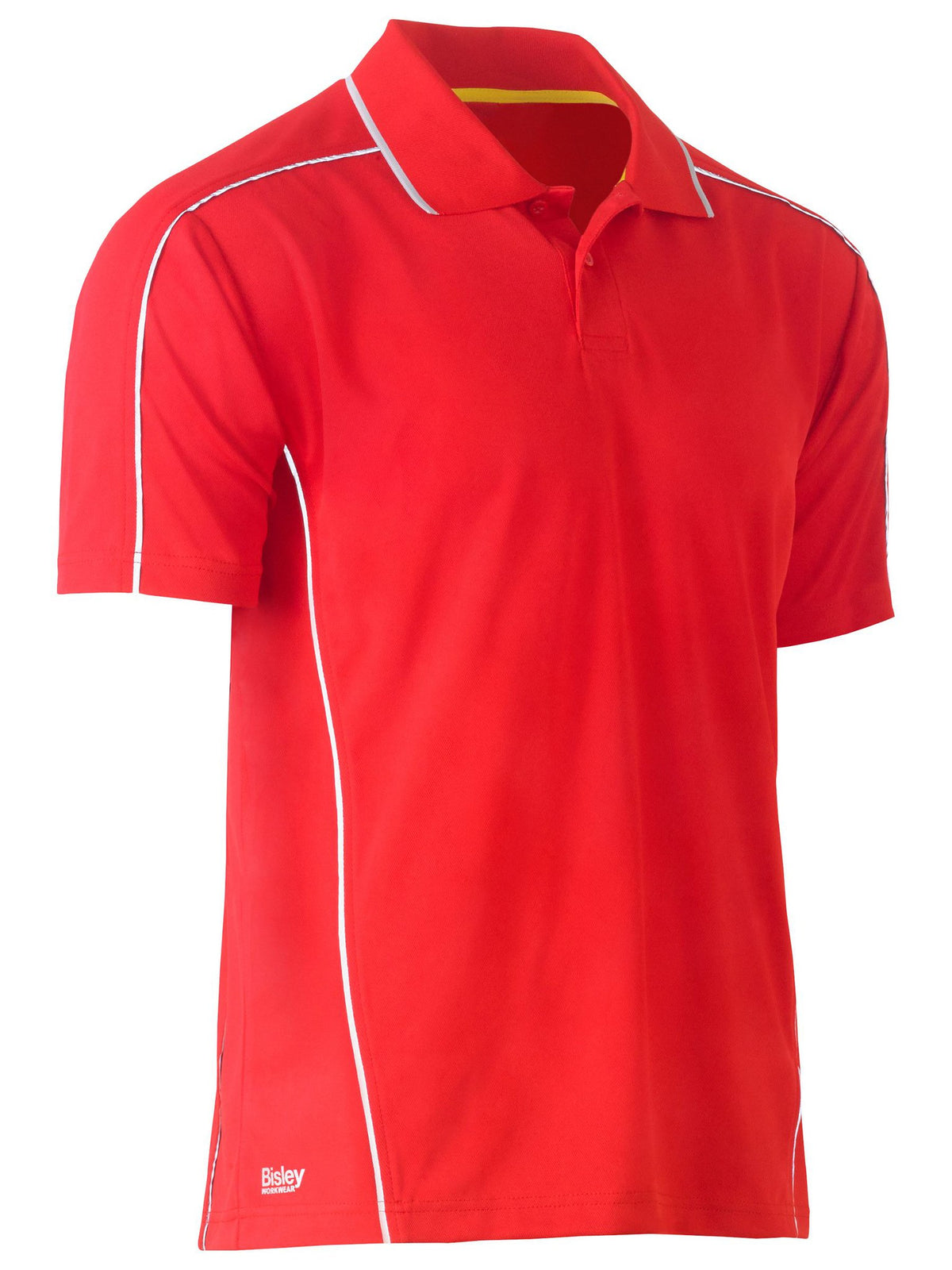 Bisley Workwear BK1425 Men's Red - Discontinued M Cool Mesh Polo With Reflective Piping BK1425_BREDM