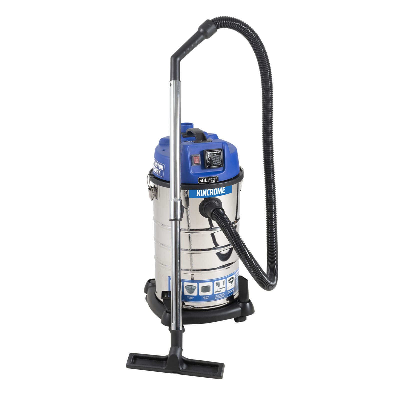 Kincrome Vacuum W&D 30Lt S/S Tank Pto KP703