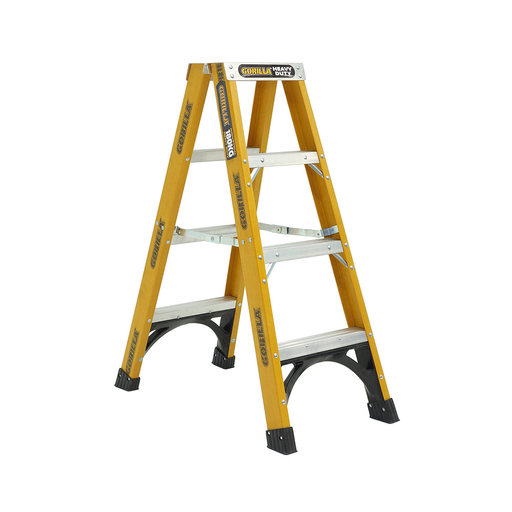 Gorilla FSM004-HD Heavy Duty Double Sided Fibreglass Ladder 1.2M (4ft) 180kg Industrial