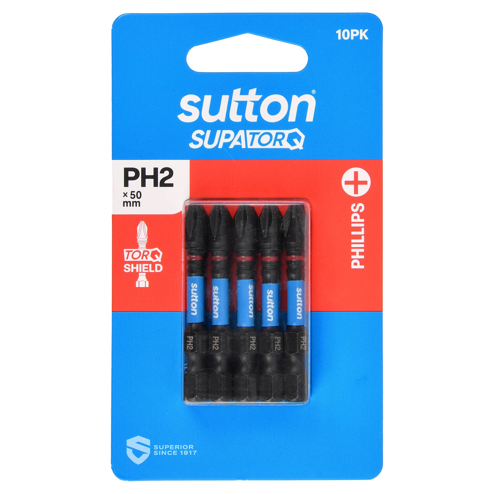 Sutton Tools Screwdriver Bit Supatorq Phillips PH2 50Mm 10Pk S200H10B02