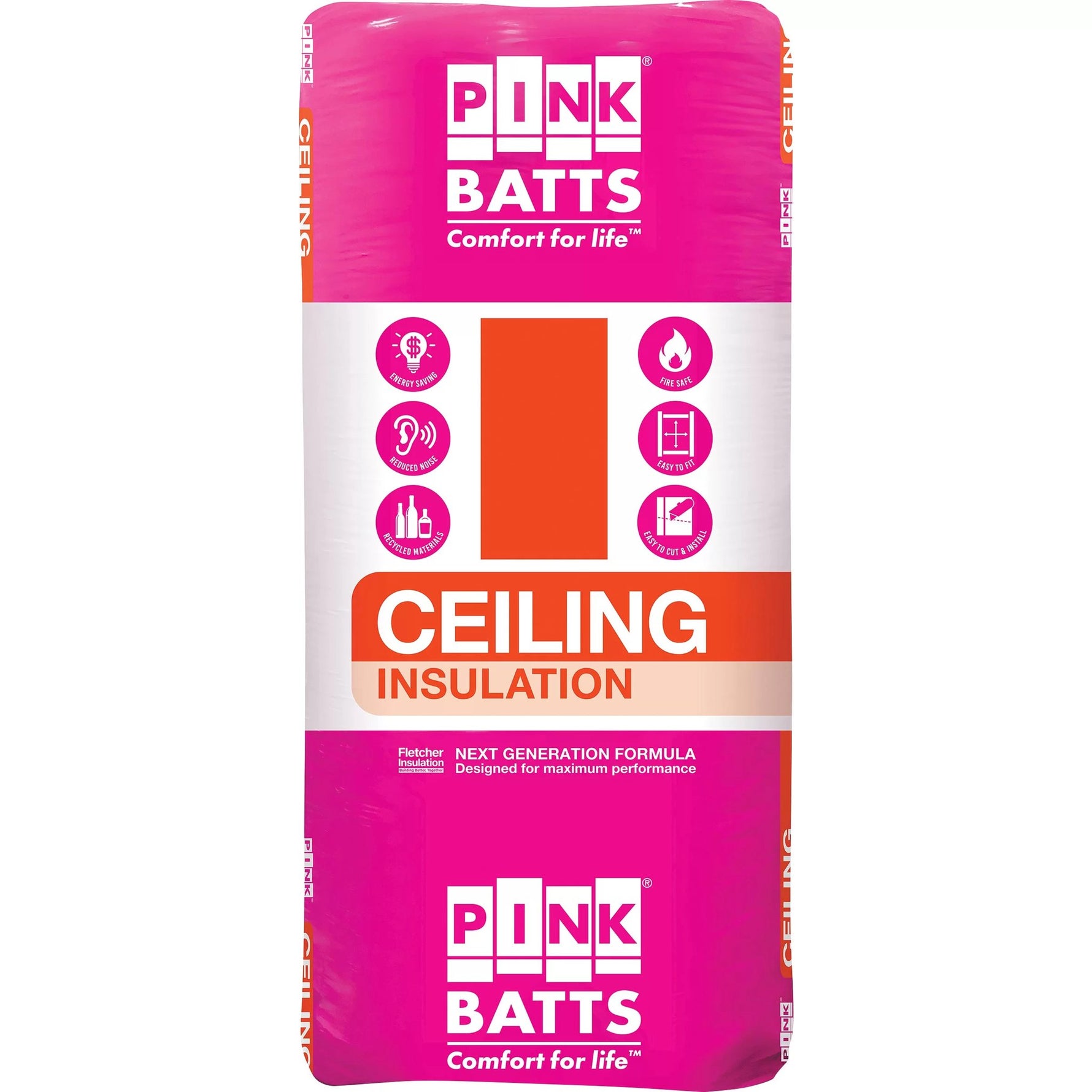 Fletcher Pink Batts R6.0 Ceiling Insulation Batt 1160 x 430 x 250mm - 6 Pack 4006043