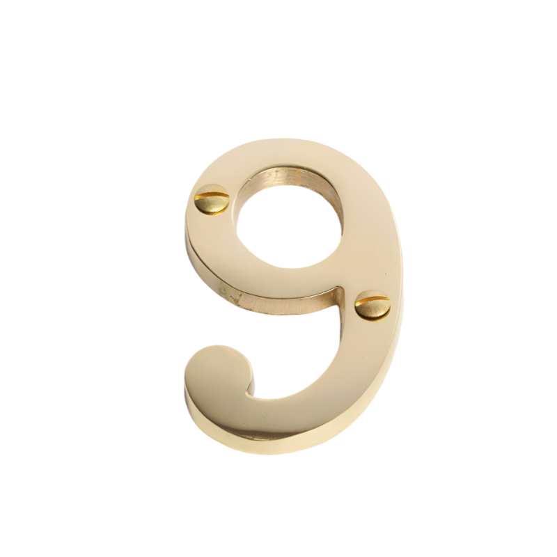 Romak Numerial Windsor Brass Screw Fix H75mm - 9 SB7509