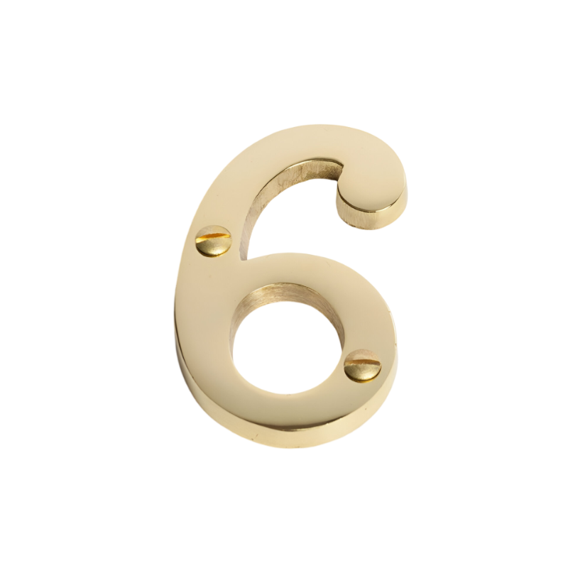 Romak Numerial Windsor Brass Screw Fix H75mm - 6 SB7506