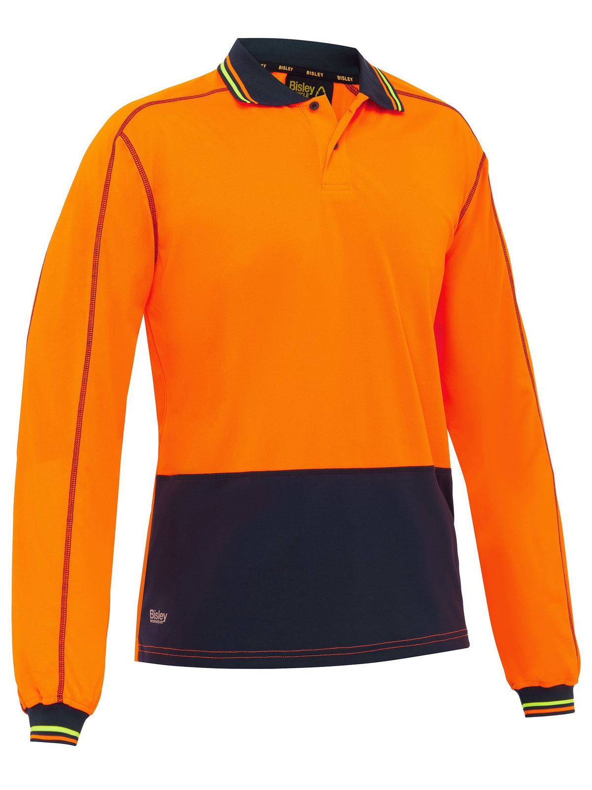 Bisley Workwear BK6219 Men's Orange/Navy 3XL Hi Vis Polyester Mesh Polo BK6219_TT053XL