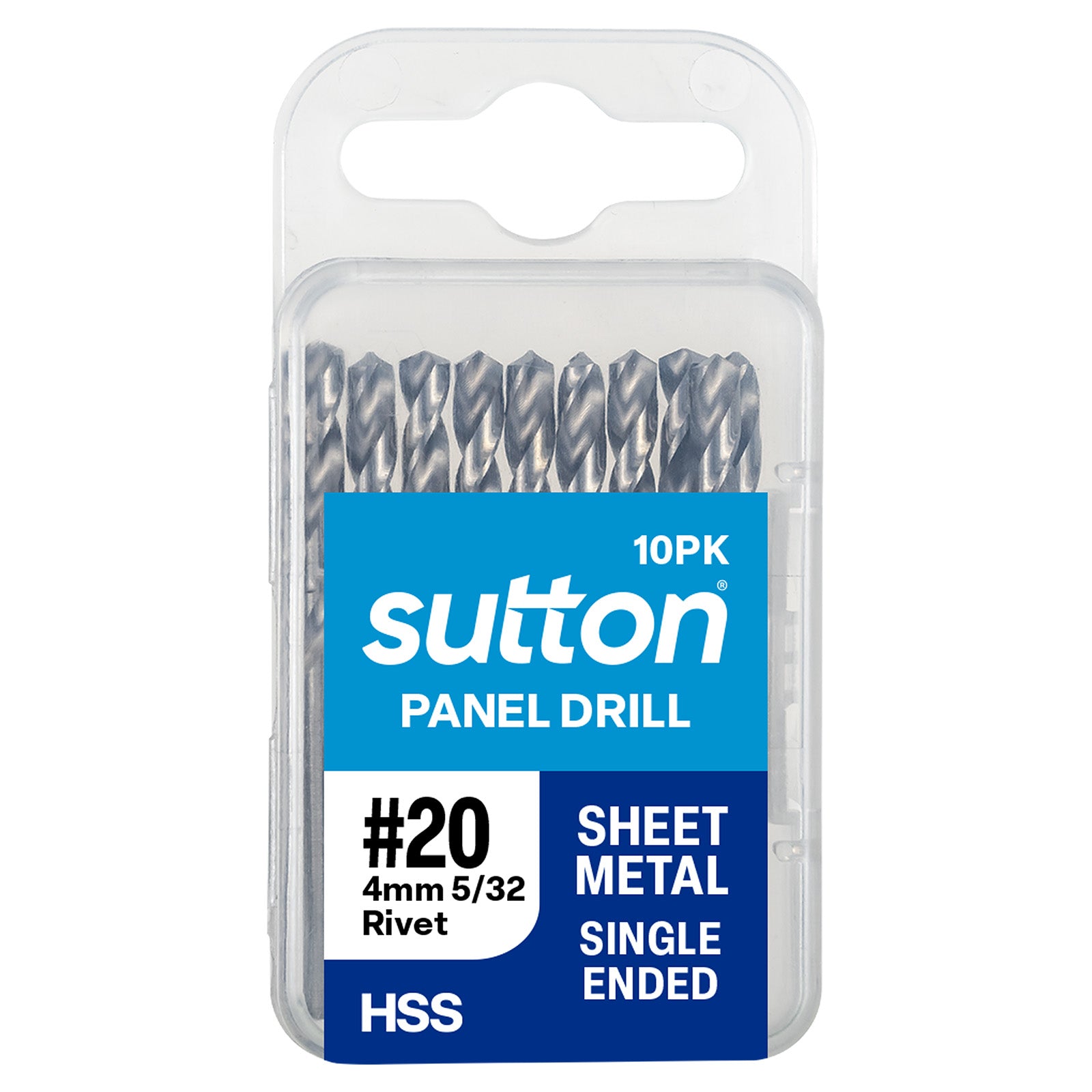 Sutton Tools Drill Panel Shortie Hss Brt #20 (4.09Mm) 10Pk D1320409