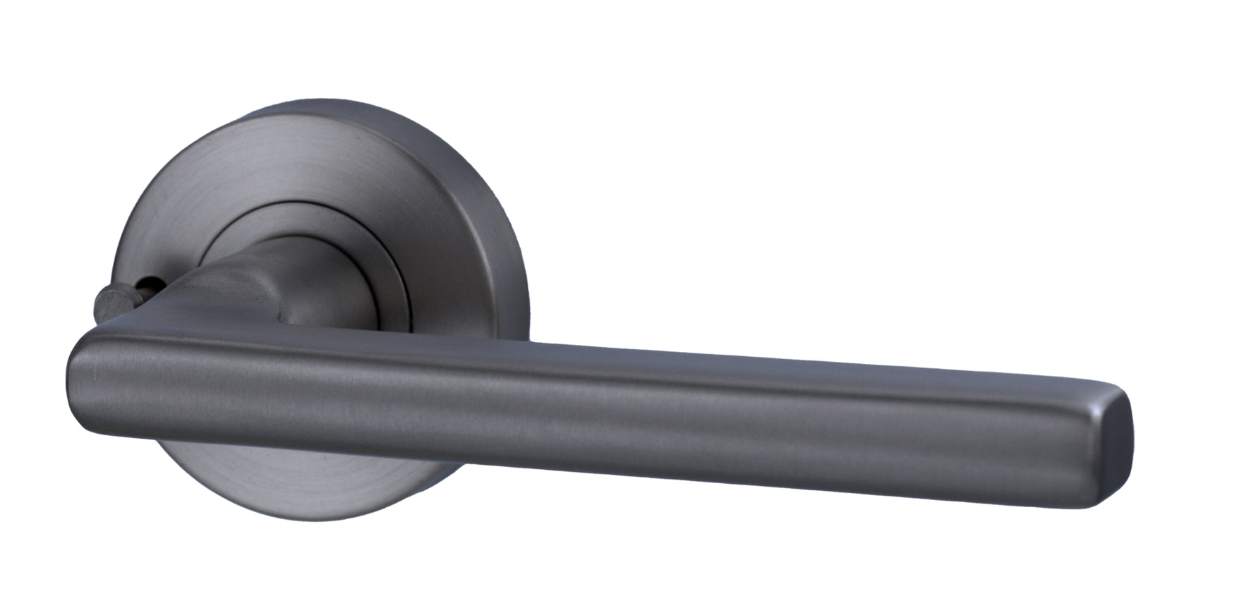 Lockwood Lever V4 Satin Gun Metal PVD Privacy Set With Latch VIV2/V4GMPVD