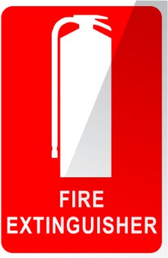 Megafire Location Sign for Fire Extinguisher, Small, Plastic