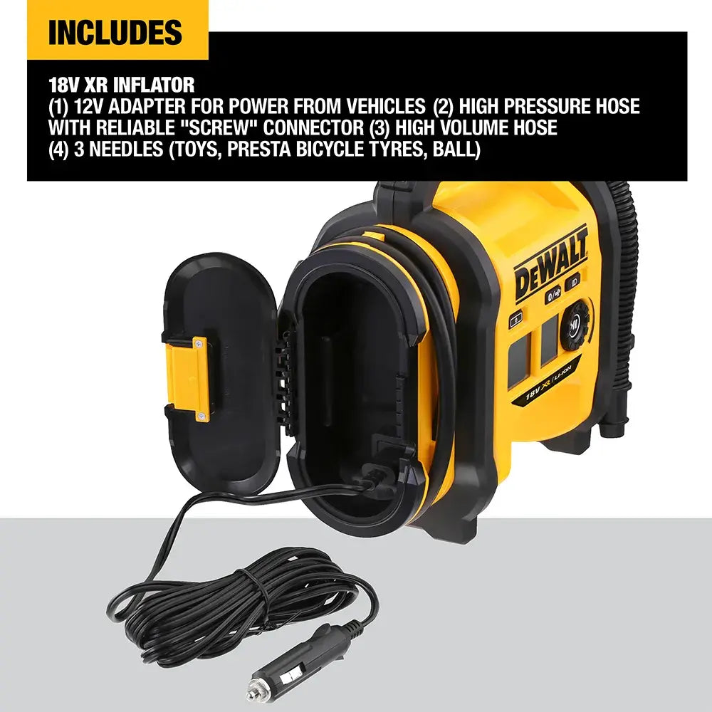 DeWalt 18V XR Li-ion Cordless Triple Source Tyre Inflator - Skin Only DCC018N-XJ