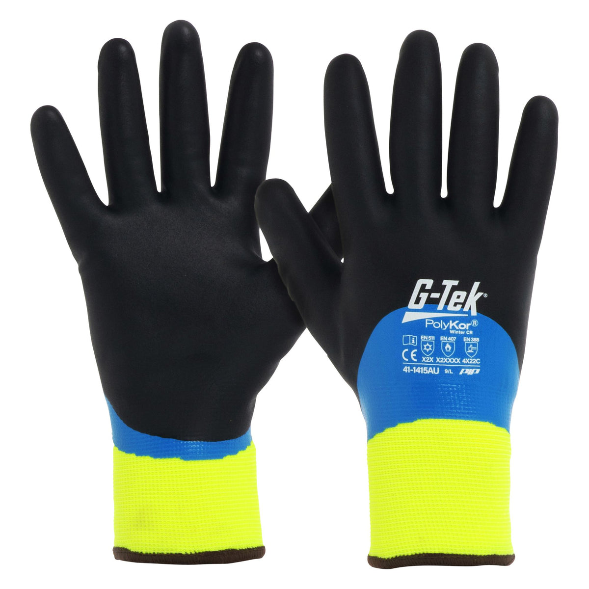 PIP Black + Blue Size 9 G-Tek Winter Glove Cut C Glove
