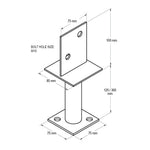Vuetrade Post Support - Centre Blade 125mm VBLPS125