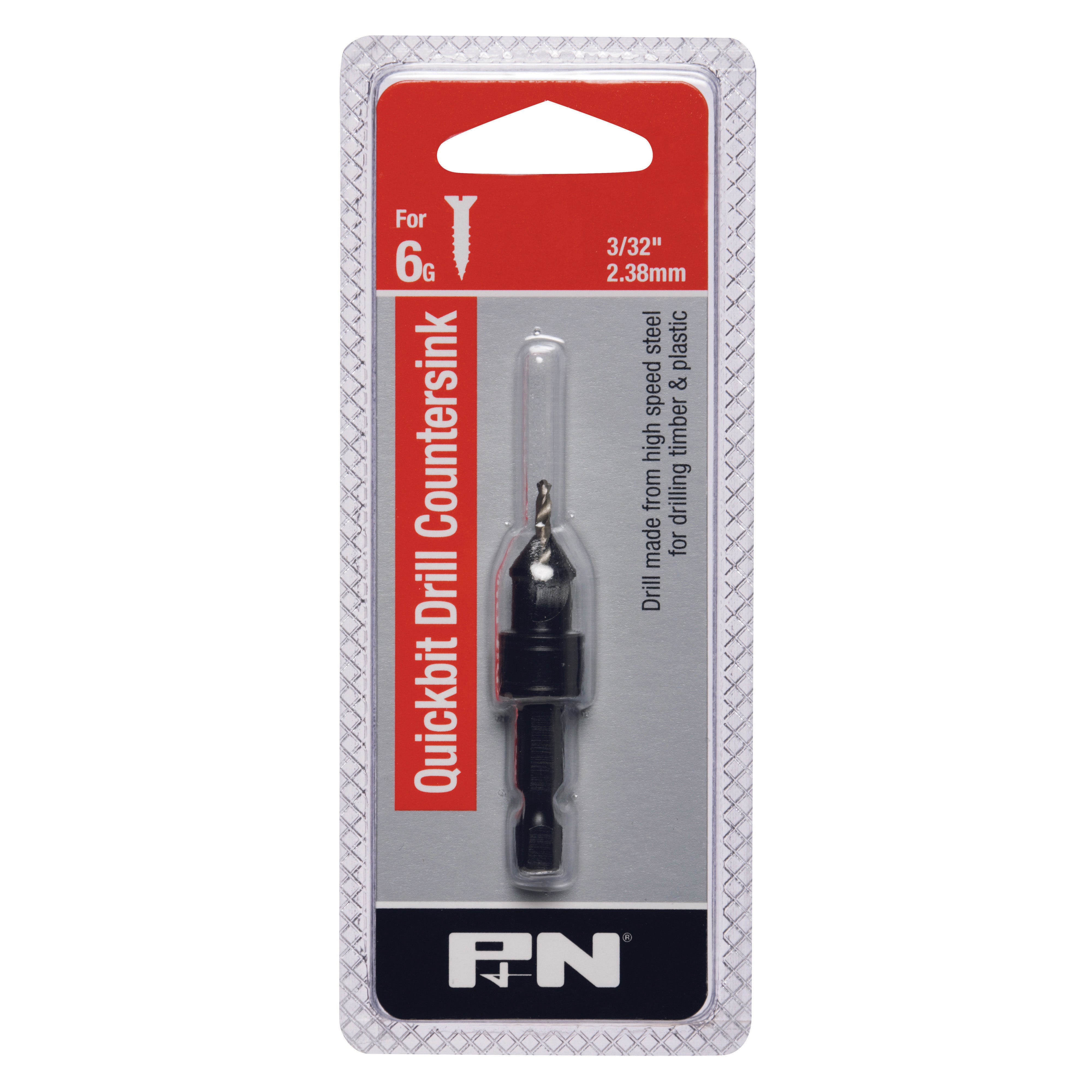P&N Drill Hss & Countersink Quickbit Hangpack 3/32In 6G P&N 107B30937