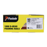 Paslode 90mm x 3.15mm Bright D Head Framing 1000 Pack B20454