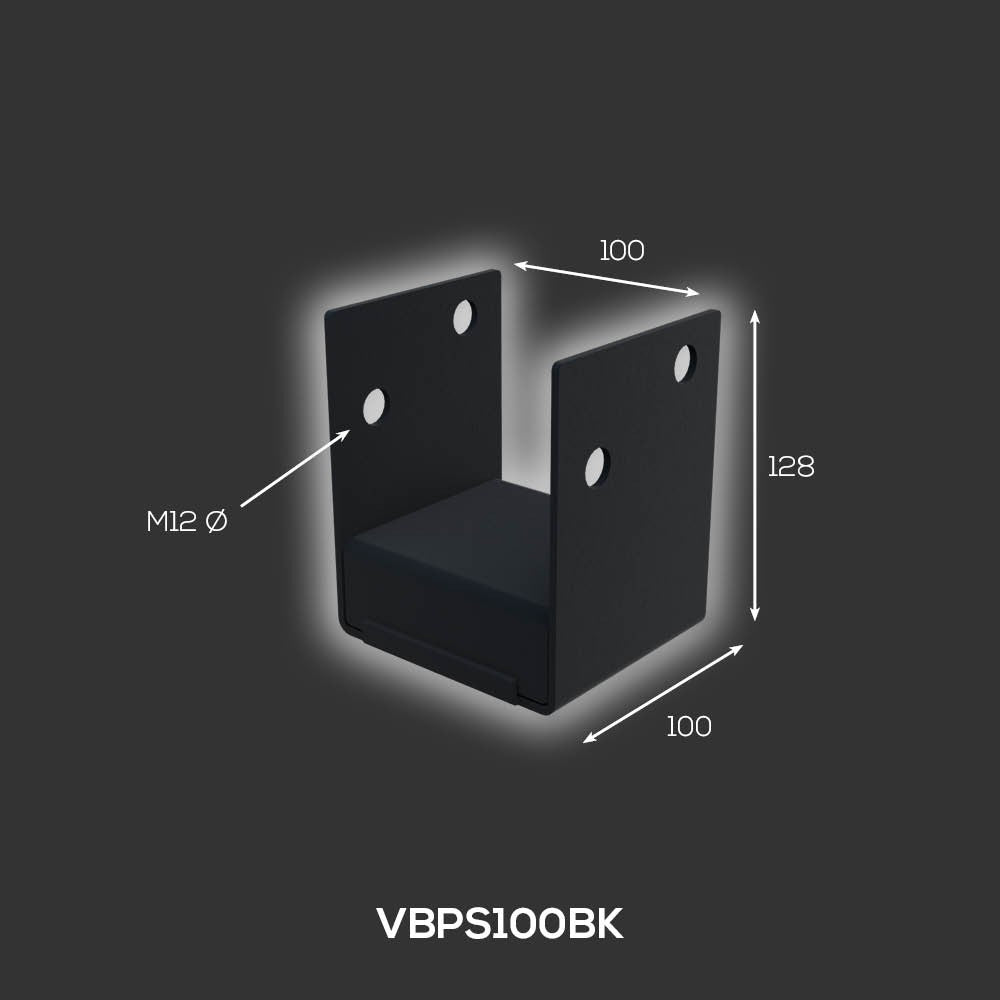 Vuetrade Blackout - Post Support - Bolt Down - 100mm VBPS100BK